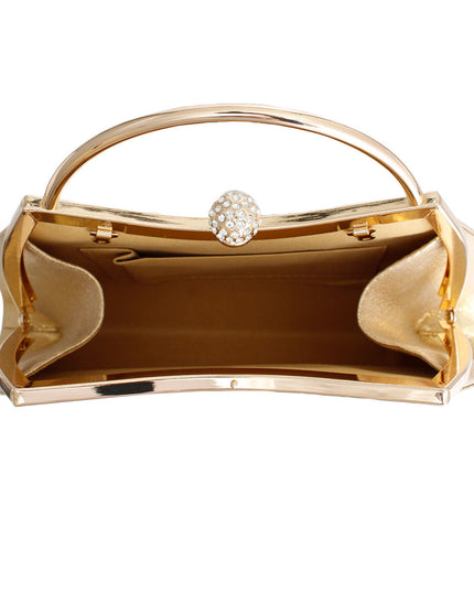 Clutch Gold Ruched Handbag for Women