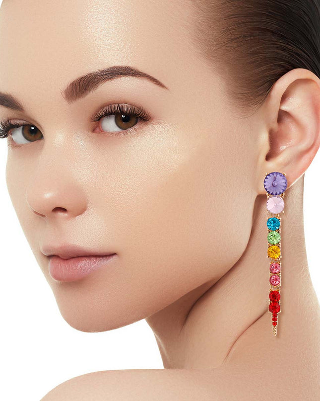 Multi Color Dangle Stone Earrings